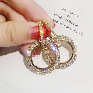 Luxury Crystal Gold and Silver Hoop Earrings