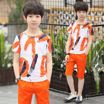 Boys 2 Pc Sport Casual Short Sleeve O-neck T-Shirt + Pants sets