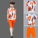 Boys 2 Pc Sport Casual Short Sleeve O-neck T-Shirt + Pants sets