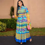 Women Dashiki Fashion Print Long Maxi Dress