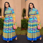 Women Dashiki Fashion Print Long Maxi Dress