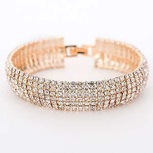 Luxury Crystal Gold And Silver Plated Bracelets Bangle For Women