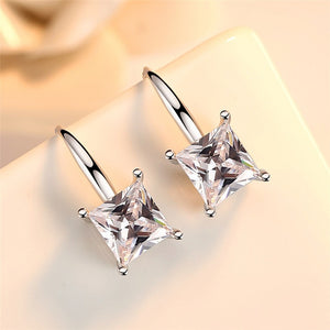 Rose Gold Luxury Women Ear Hook 100% 925 Sterling Silver Earrings