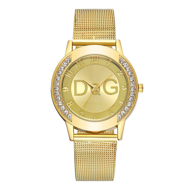 Relogio Feminino Luxo Crystal  Fashion Mesh Strap Watch