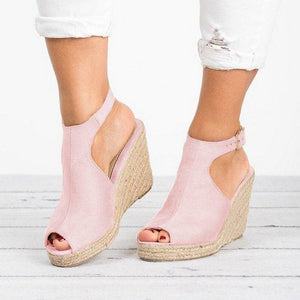 Litthing Open Toe Sandals Platform Heel Women Wedges Shoes 2019 Summer Woman Casual Shoes Wedding Pumps Buckle Sandalias Mujer