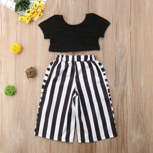 Toddler Kids Baby Girls T-shirt Tops+Long Pants Summer Outfits Clothes 2PCS Set   2018 100% Cotton Summer t-shirt Short Sleeve