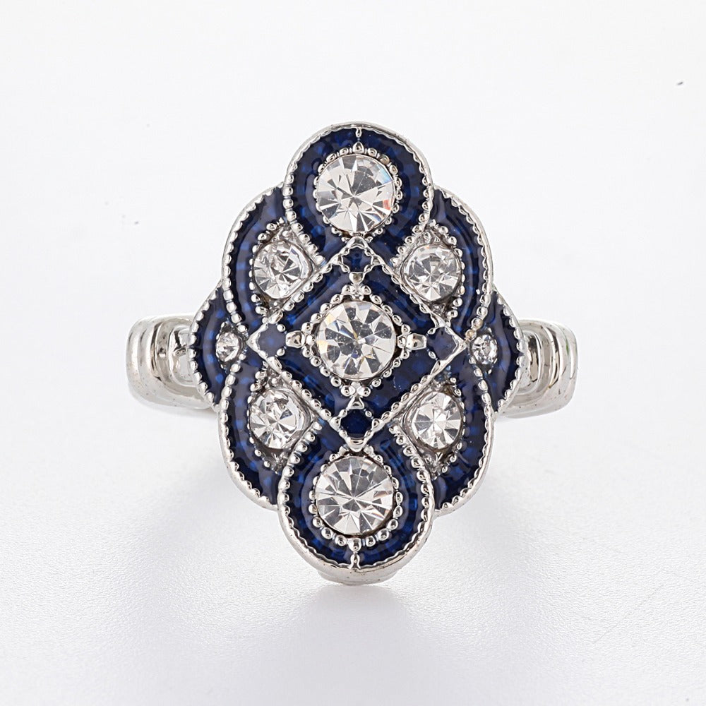 Luxury  White Crystal Rings Silver For Women