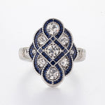 Luxury  White Crystal Rings Silver For Women