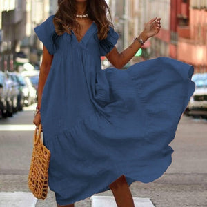 Long Beach Short Sleeve Casual Dress