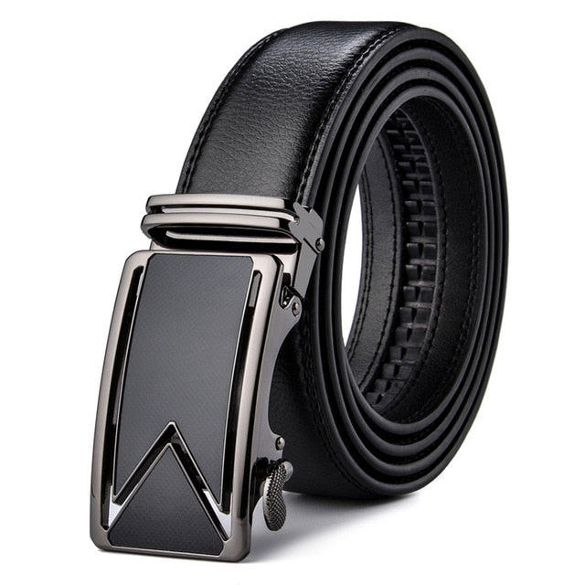 Men Belt 2018 Cowhide Genuine Leather Belts For Men Luxury Automatic Buckle Belts Brown Black Cinturones Hombre B55