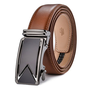 Men Belt 2018 Cowhide Genuine Leather Belts For Men Luxury Automatic Buckle Belts Brown Black Cinturones Hombre B55