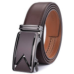 Men Belt 2018 Cowhide Genuine Leather Belts For Men Luxury Automatic Buckle Belts Brown Black Cinturones Hombre B55