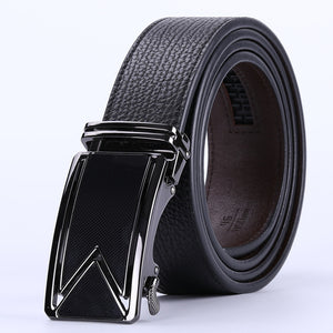 Men Belt 2018 Cowhide Genuine Leather Belts For Men Luxury Automatic Buckle Belts Brown Black Cinturones Hombre B55