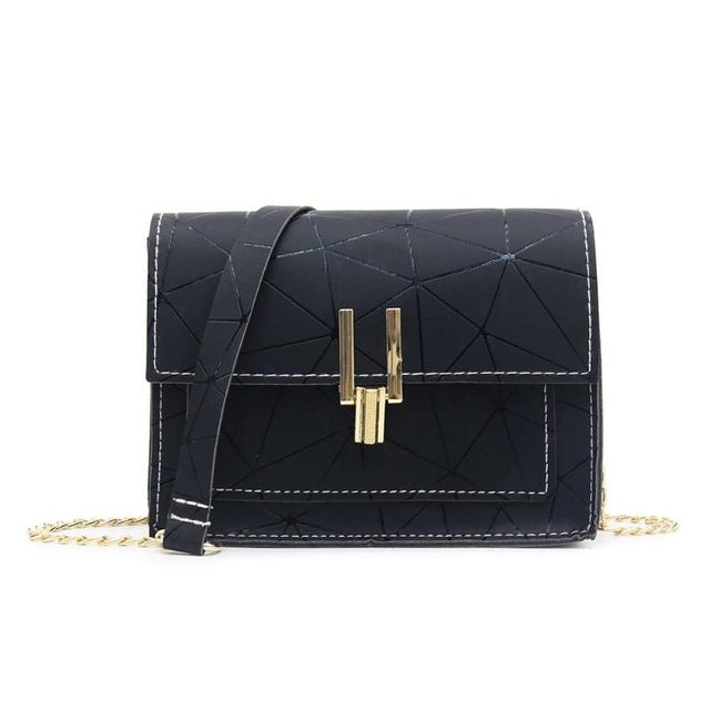 Women  PU Leather Geometric Print Messenger Shoulder Bag