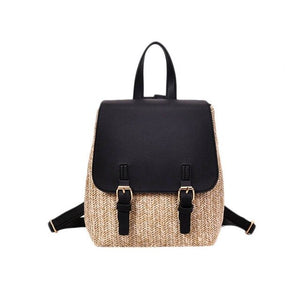 Women FGGS-Fashion Straw Woven Backpack