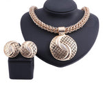 Beautiful Women Gold Color Necklace And Earrings Jewelry Sets