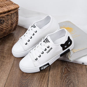 Women Canvas Fashion Casual Lace Up Cartoon Sneakers