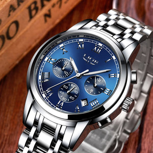 Men Luxury Chronograph Sports Waterproof Full Steel Quartz Watch