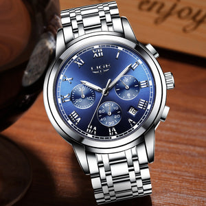 Men Luxury Chronograph Sports Waterproof Full Steel Quartz Watch