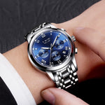 Men Luxury Chronograph Sports Waterproof Full Steel Quartz Watch