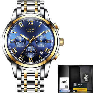 Men Luxury Chronograph Sports Waterproof Full Steel Quartz Watch