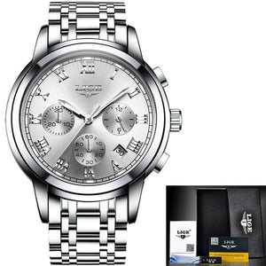 Men Luxury Chronograph Sports Waterproof Full Steel Quartz Watch