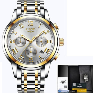 Men Luxury Chronograph Sports Waterproof Full Steel Quartz Watch